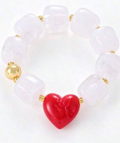 41233 - Pulsera chicle con corazon blanco