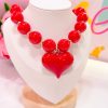 21180 - Collar armado corazon rojo
