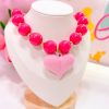 21182 - Collar armado corazon rosa