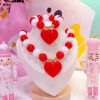 21187 - Set chicle corazon rojo con balines